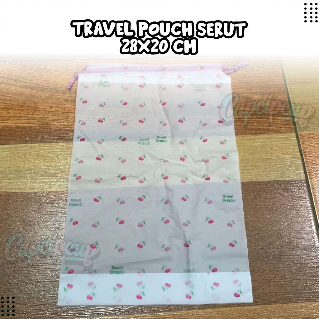 Zipper Bag Landscape Transparan 28X20 Doff Ziplock Travel Pouch Organizer Tas Model Serut Capcipcup