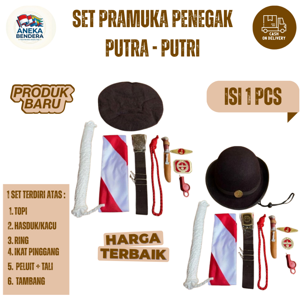 Set Atribut Pramuka Lengkap Penggalang Putra Putri