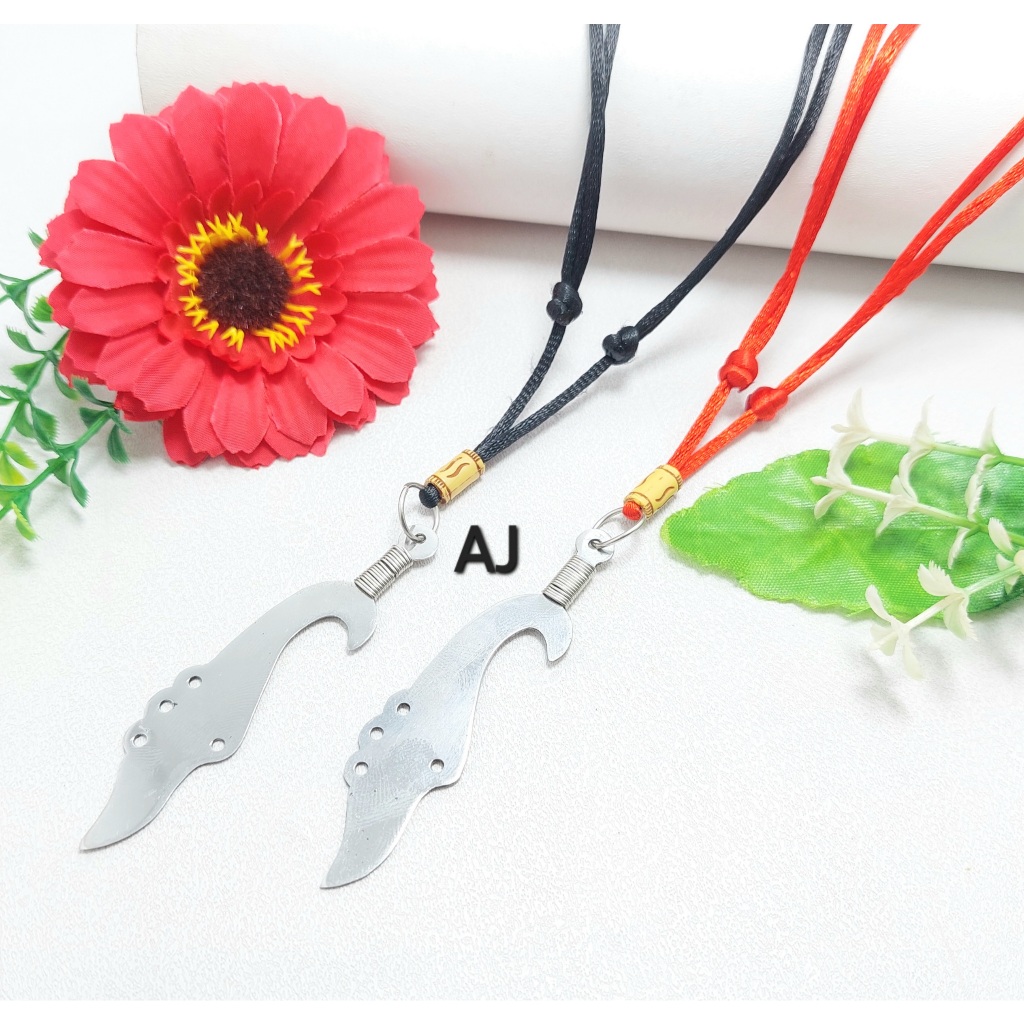 Kalung Tali Bandul Kujang Besar Stainlees Kalung Tali Pria Wanita Kalung Kujang Baja Anti Karat