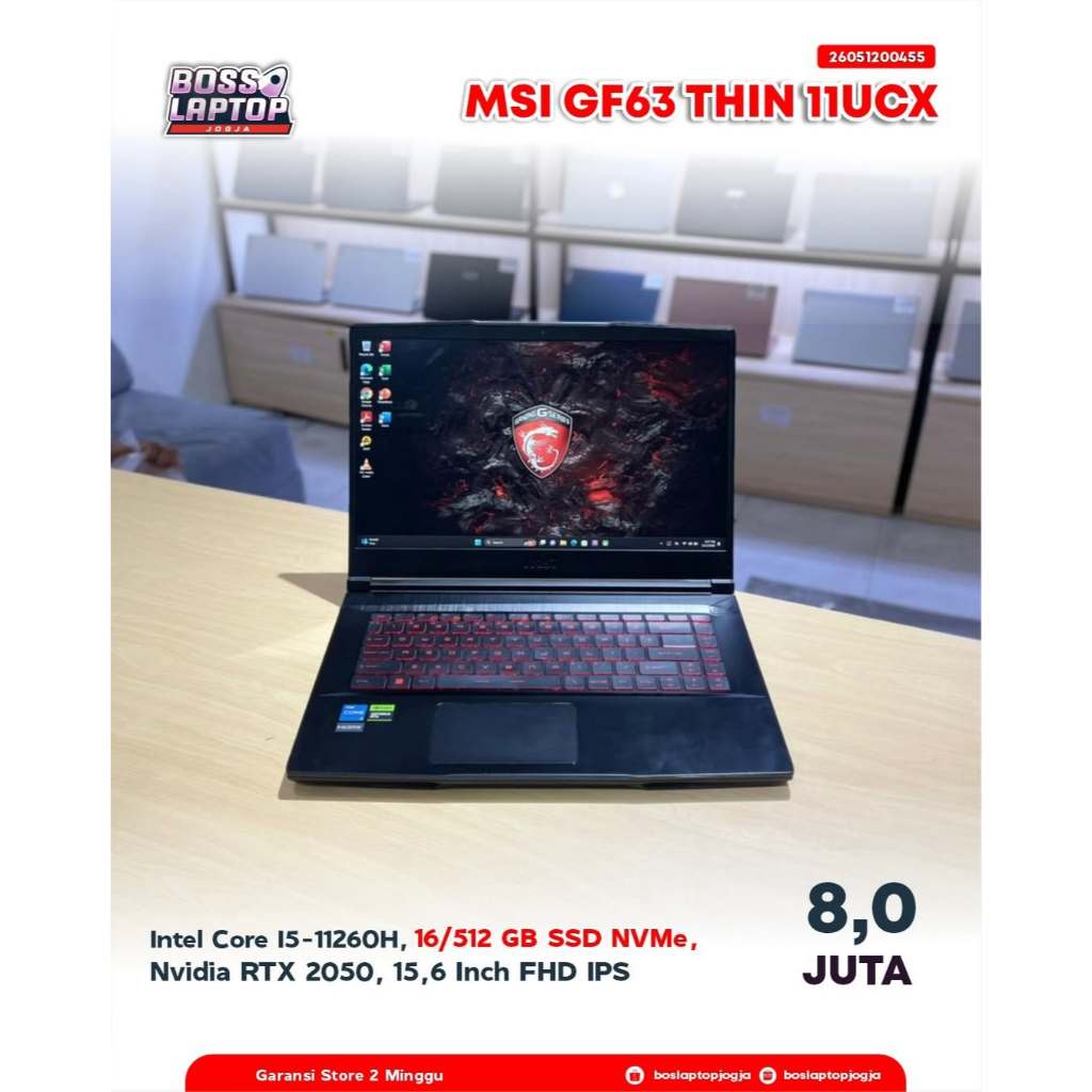 MSI GF63 THIN 11UCX INTEL CORE I5-11260H 16/512 GB