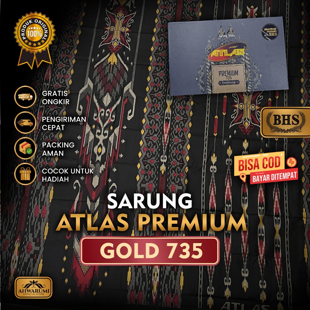 Sarung Atlas Premium Gold 735 Selvedge