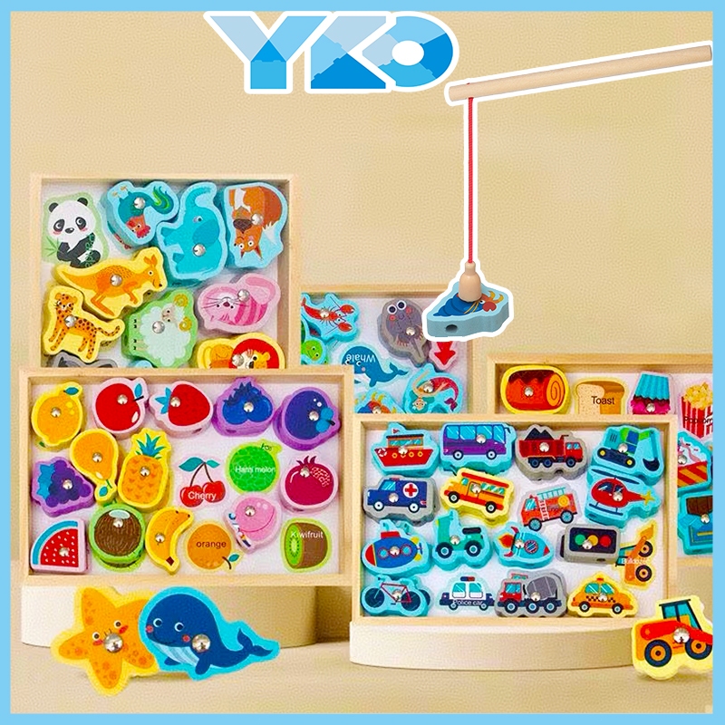 YKO Mainan Puzzle Magnet Box Besi Mainan Edukasi Anak Mainan Edukasi Pancing Ikan Magnet Kotak Kalen