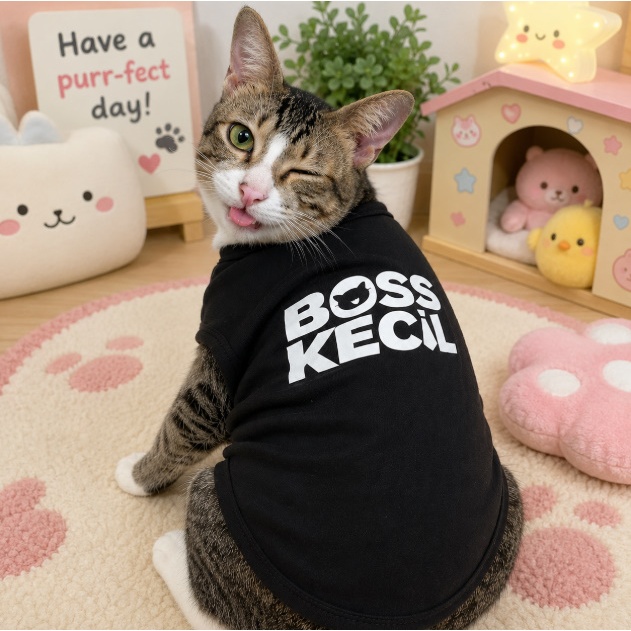 Baju Kucing BOSS KECIL Baju Kucing Cowok Cewek Baju Kitten