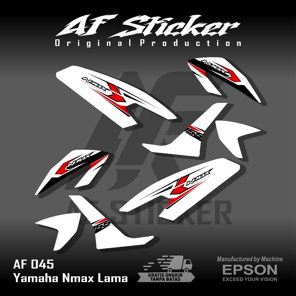 AF 045 Sticker Striping Motor Yamaha NMAX LAMA Desain Tema Variasi Keren AF Sticker