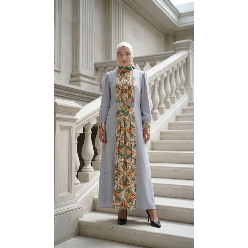 Hikmat Original Fashion D2608 - Abaya Hikmat  - Noerbutikmuslim - Gamis lebaran - Gamis Mewah - Gami