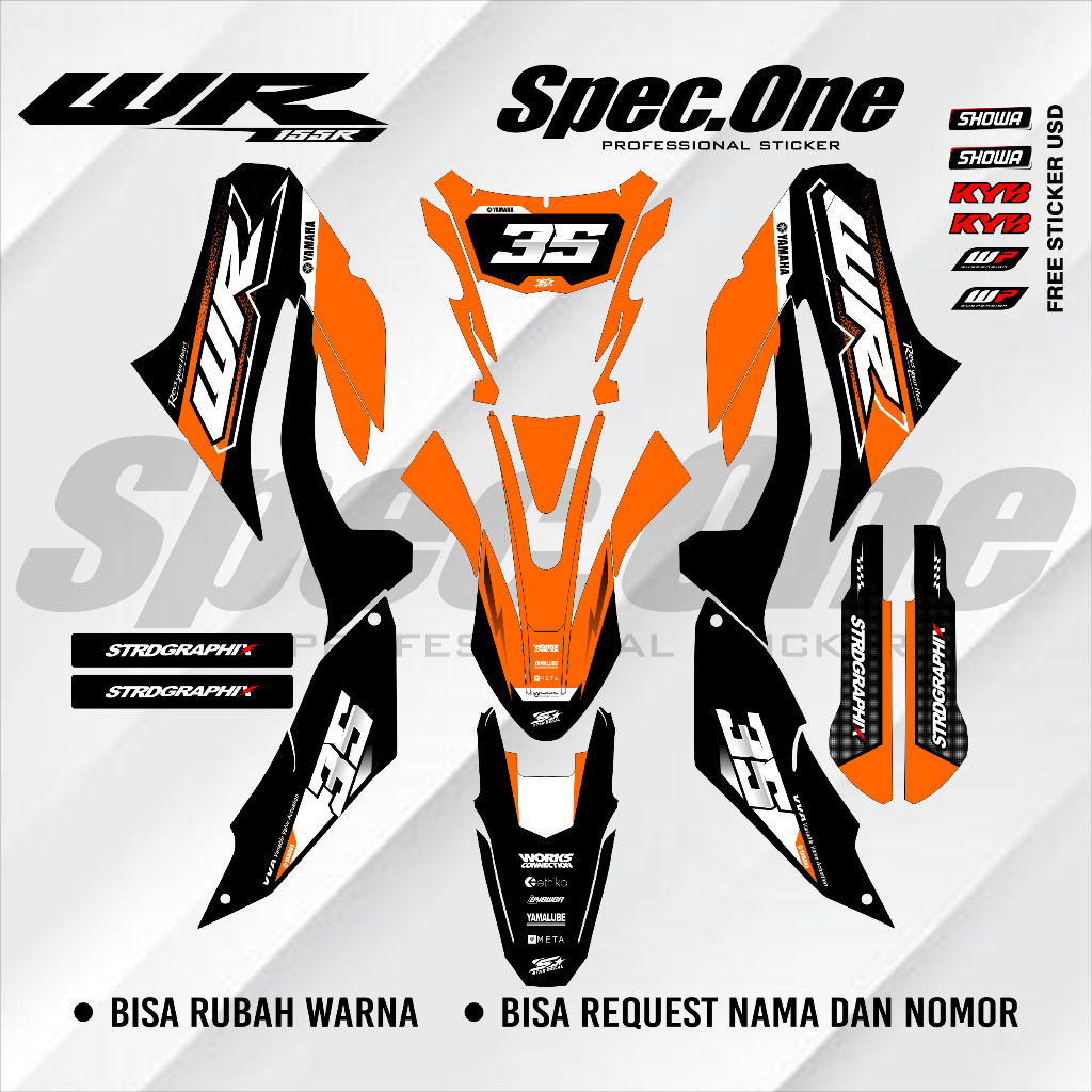 STICKER DECAL FULLBODY YAMAHA WR - STICKER WR 155 - DECAL WR - WR 89