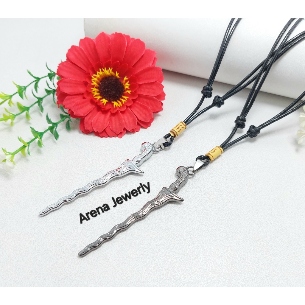 Kalung Keris Pria. Kalung Keris Murah. Kalung Tali Bandul Liontin Keris Pria Wanita Murah Keren