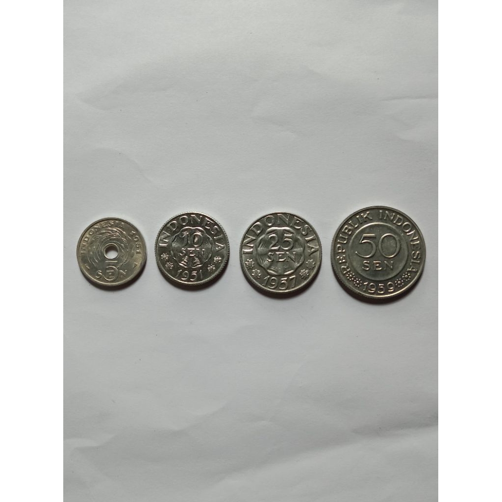 ( 1 set ) 4 keping uang koin kuno indonesia