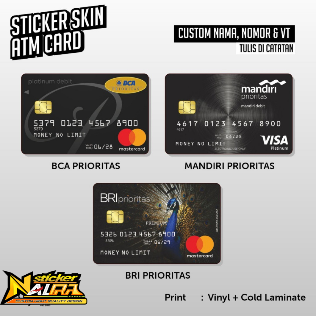 Custom Fake Prioritas - Sticker Skin Card - Vinyl ATM Debit Credit Emoney Flazz Stiker