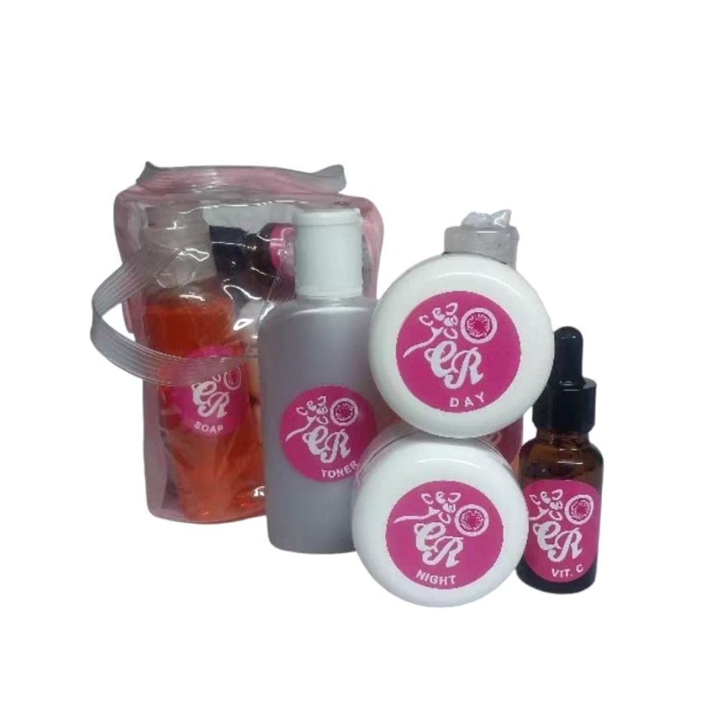 PAKET CREAM CR PINK DAN BIRU 5IN1 DAY NIGHT CREAM CR || TONER || SABUN  || SERUM