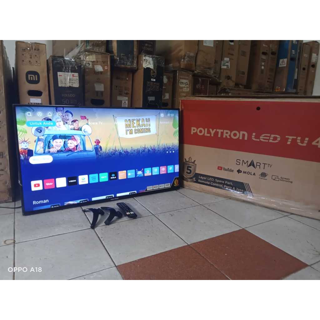 TV LED POLYTRON SMART 40 INC FHD SUDAH DIGITAL TANPA STB BEKAS MASIH SEGEL (5243)