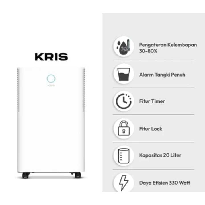 Kris 20 Liter Dehumidifier - Putih