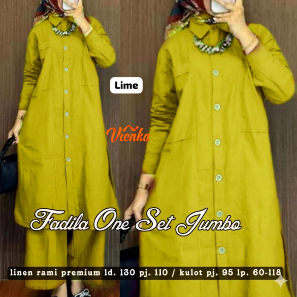 fadila one set jumbo linen rami premium