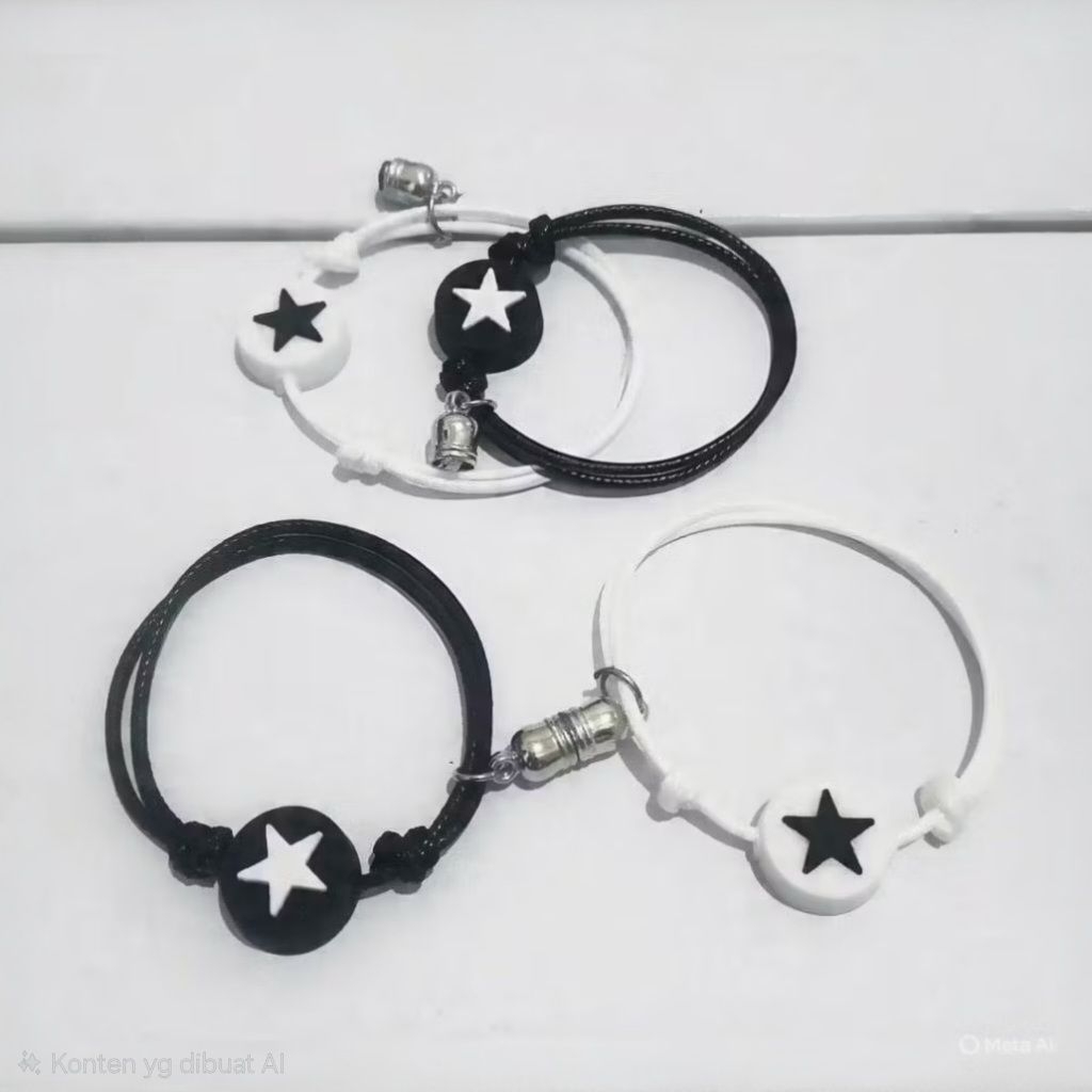 12 pcs gelang magnet couple karet 6 pasang
