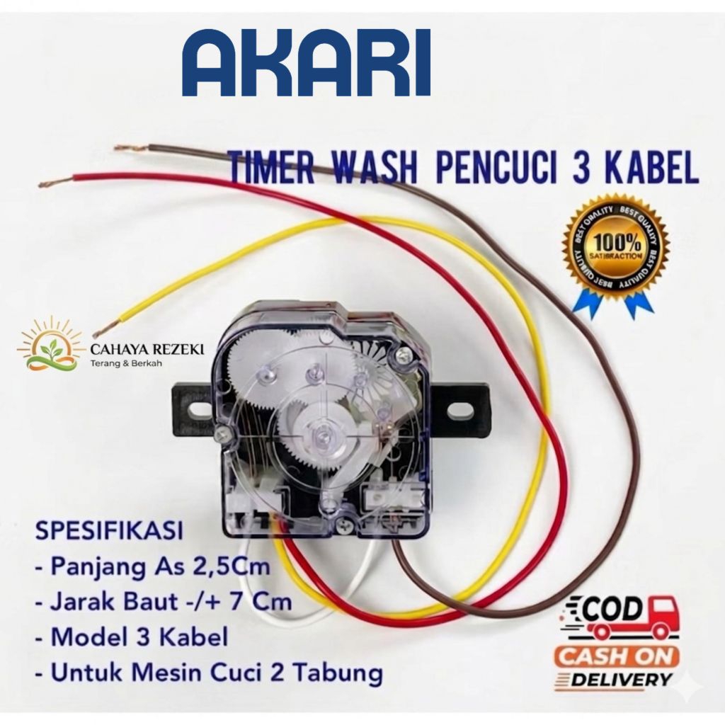 TIMER WASH MESIN CUCI AKARI 2 TABUNG 3 KABEL / TIMER MESIN CUCI AKARI