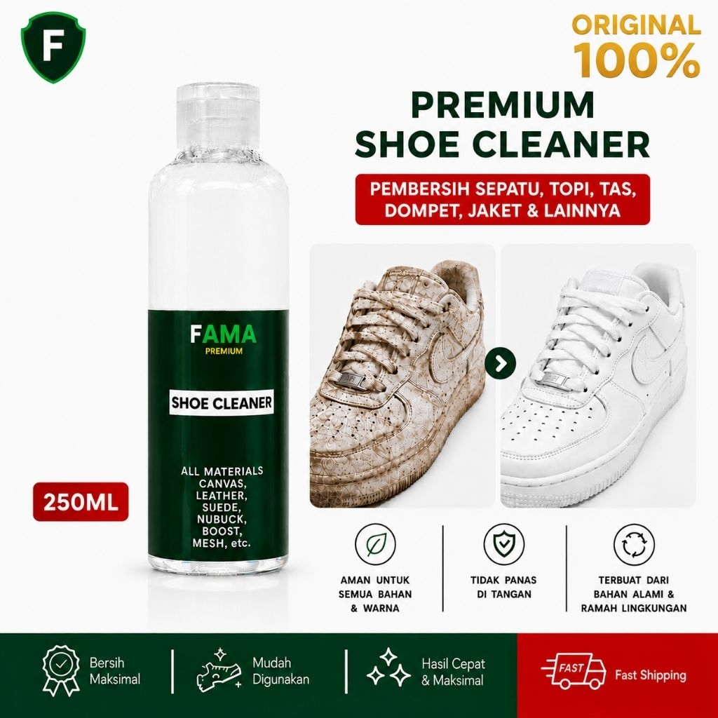 FAMA-Shoe Cleaner 250ml-pembersih sepatu-sabun sepatu-Fama Shoes Cleaner-Fama Shoe Cleaner