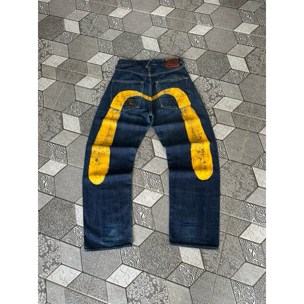 EVISU NO 2 LOT 2001 DAICOCK YELLOW SELVEDGE DENIM