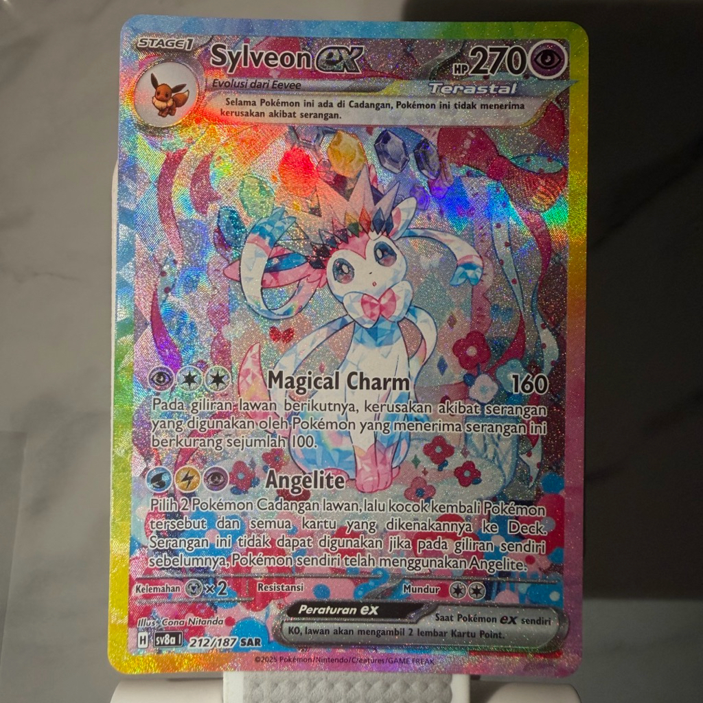 Sylveon ex SAR 212/187 SAR Festival Terastal ex kartu Pokemon Indonesia TCG
