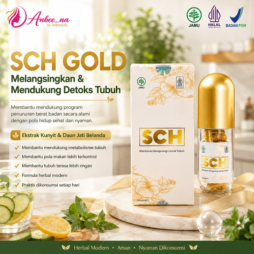 SCH Gold Detoxslim BPOM | SCH Slimming Capsule Herbal Anbeauty Andayani nasa | slimming detox premiu