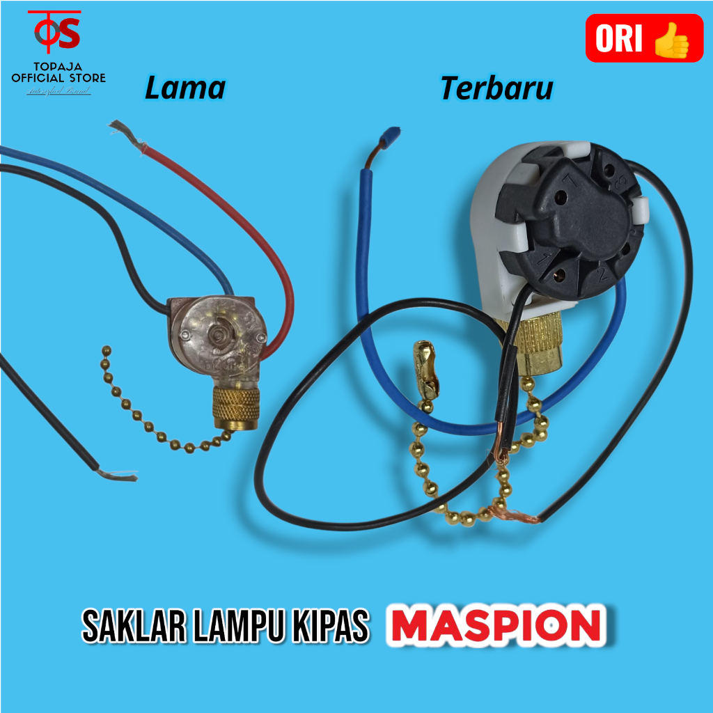 Switch Saklar Chain 5 Lampu Kipas Angin Plafon MASPION UCHIDA - Saklar Lampu Kipas Angin MASPION