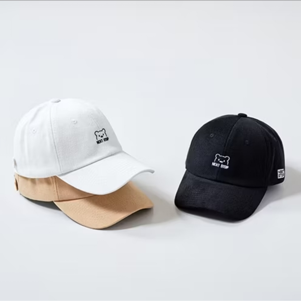 Pria Wanita Topi Baseball Fashion Bordir Bear Distro Simpel Polo