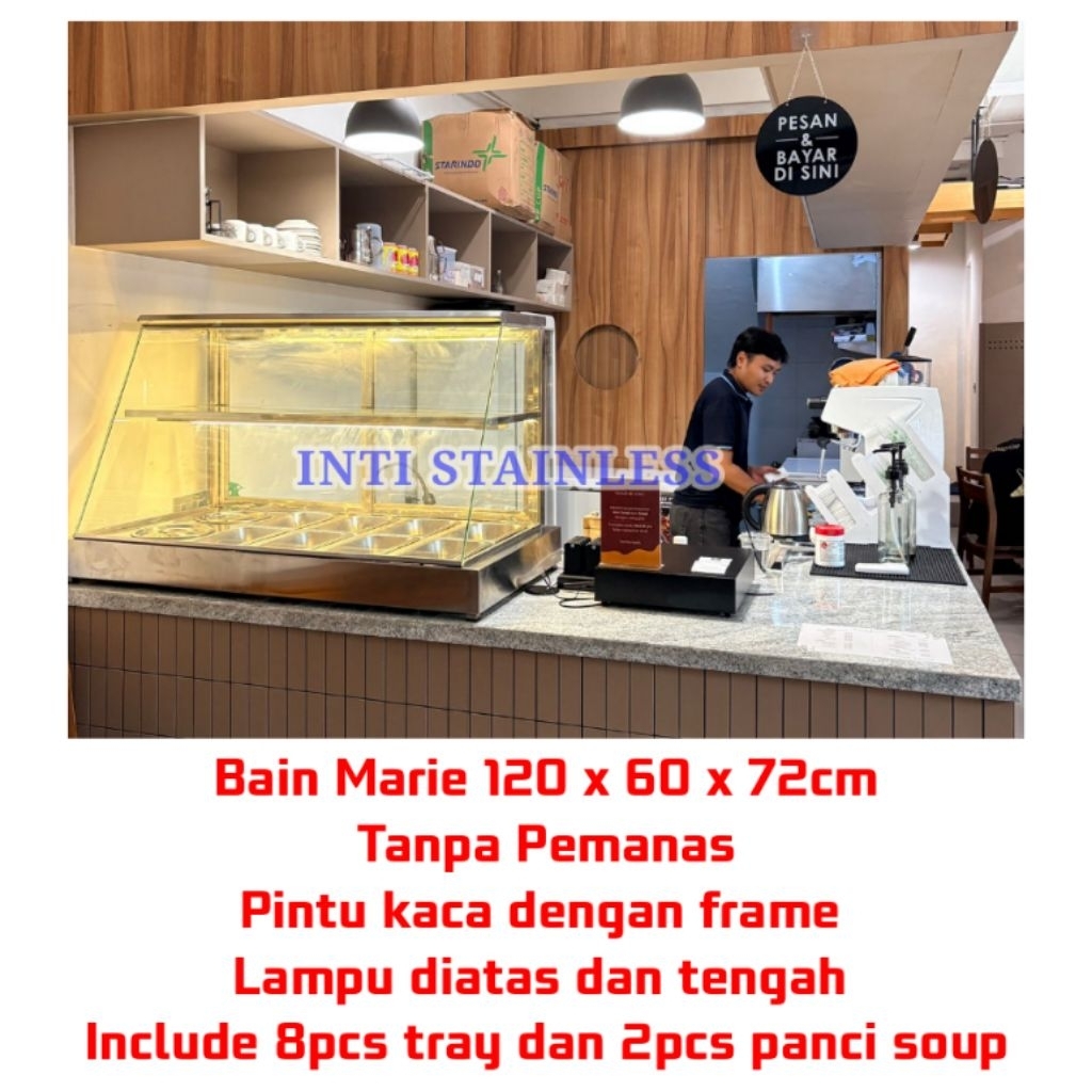 Etalase Makanan Food Display Bain Marie Stainless