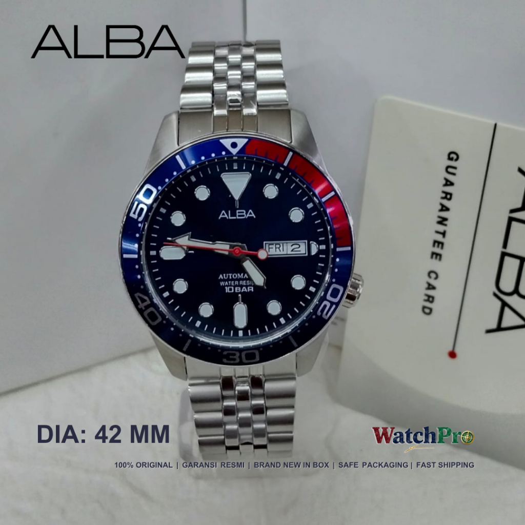 Alba Mechanical AL4191 AL4191X1 Men Blue Dial Stainless Steel Strap