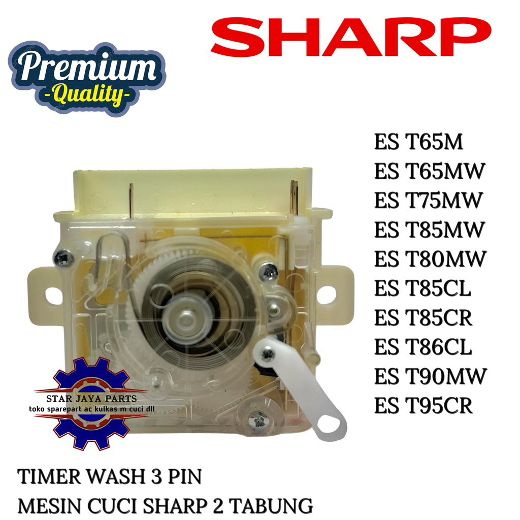 ALL TYPE SHARP Timer Pencuci Soket 3 Transparan ES T65M T65MW T75MW T80MW T85MW T85CL Timer SHARP 2 