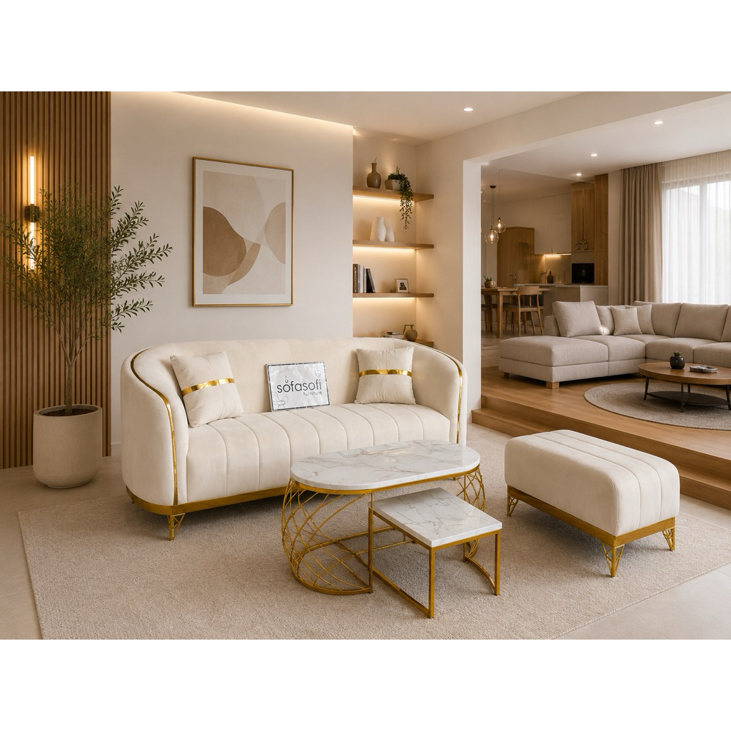 sofa minimalis ouval list gold free meja