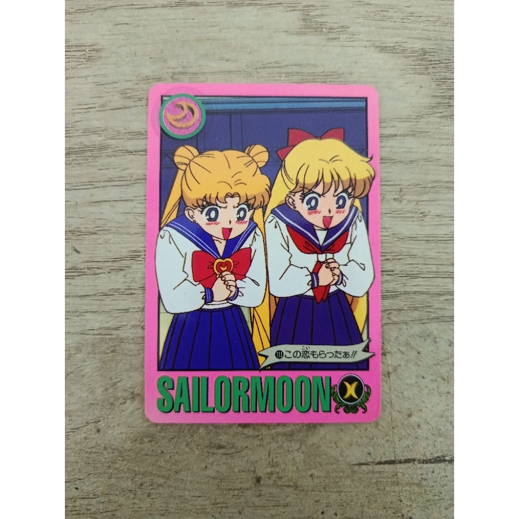 Kartu Sailor Moon Vintage 1994 Bandai Japan - Sailor Moon & Venus Card 133 Koleksi Langka
