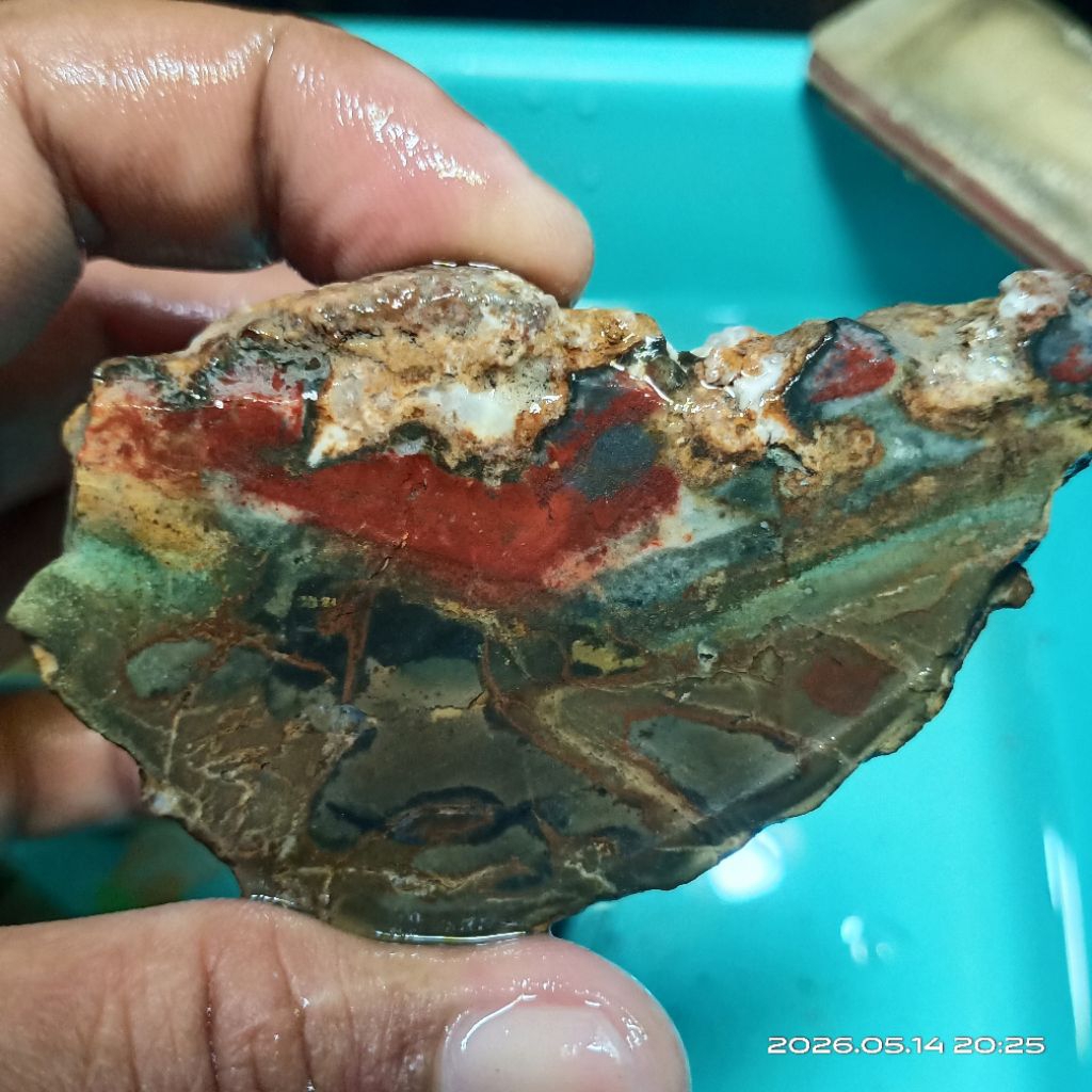Bahan Batu Akik Gambar - Lempengan Batu Akik Pacawarna Gambar - Rough Batu Akik