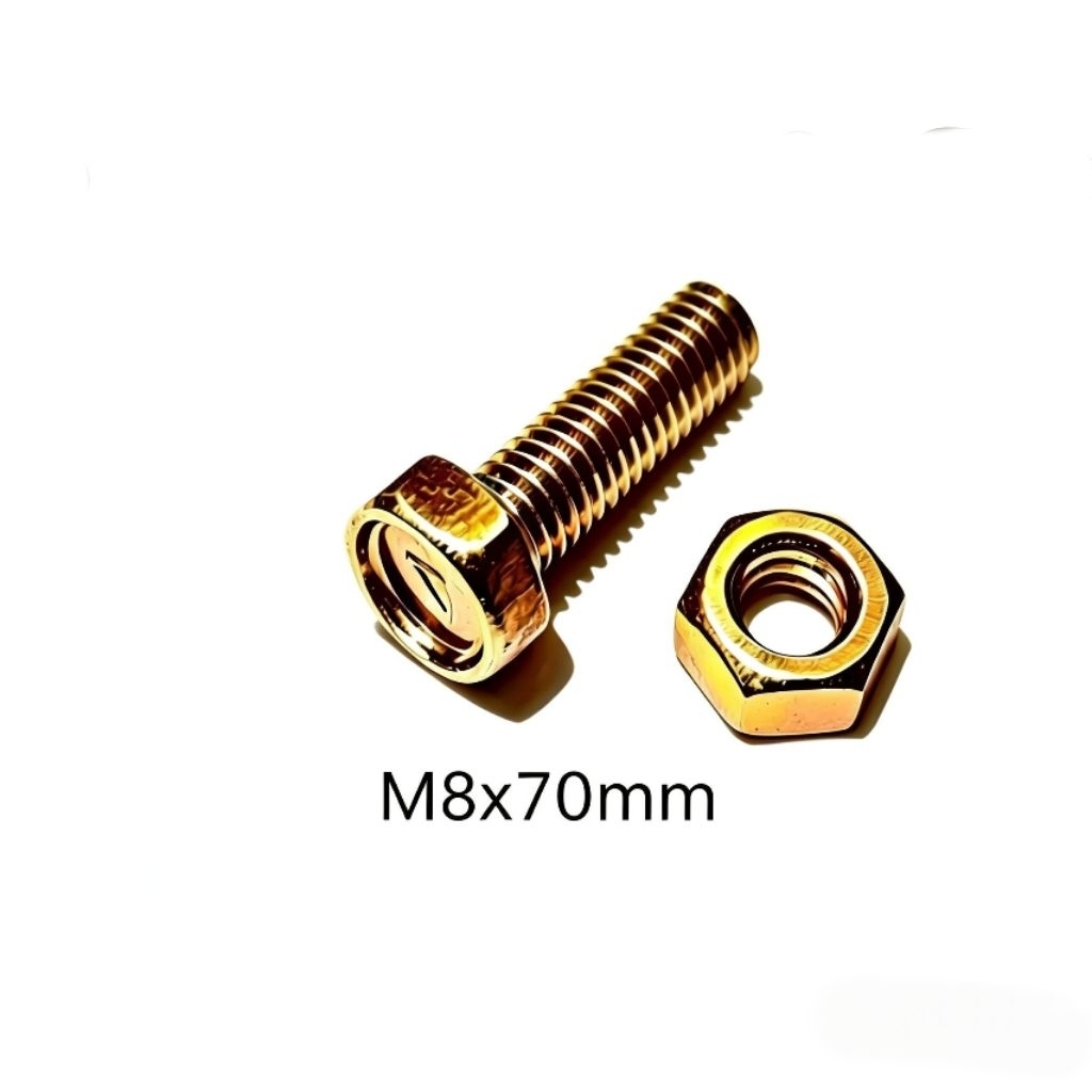 BAUT MUR RING M8 X 7CM KUNING PAKAI KUNCI 12