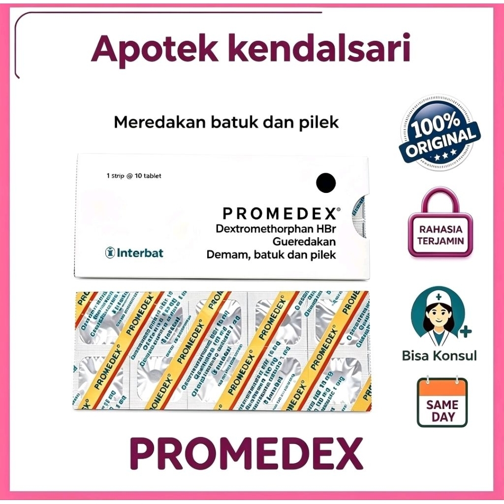 Promedex Tablet - 1 Strip (10 Tablet) Obat Batuk Kering dan Berdahak