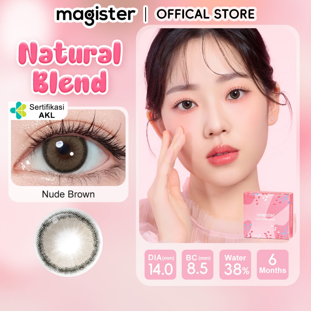 [Magister Roze Series]Magister Softlens Minus 0.00~-6.00 Soflen 14.0MM Nude Brown Charcoal Gray 1Pas