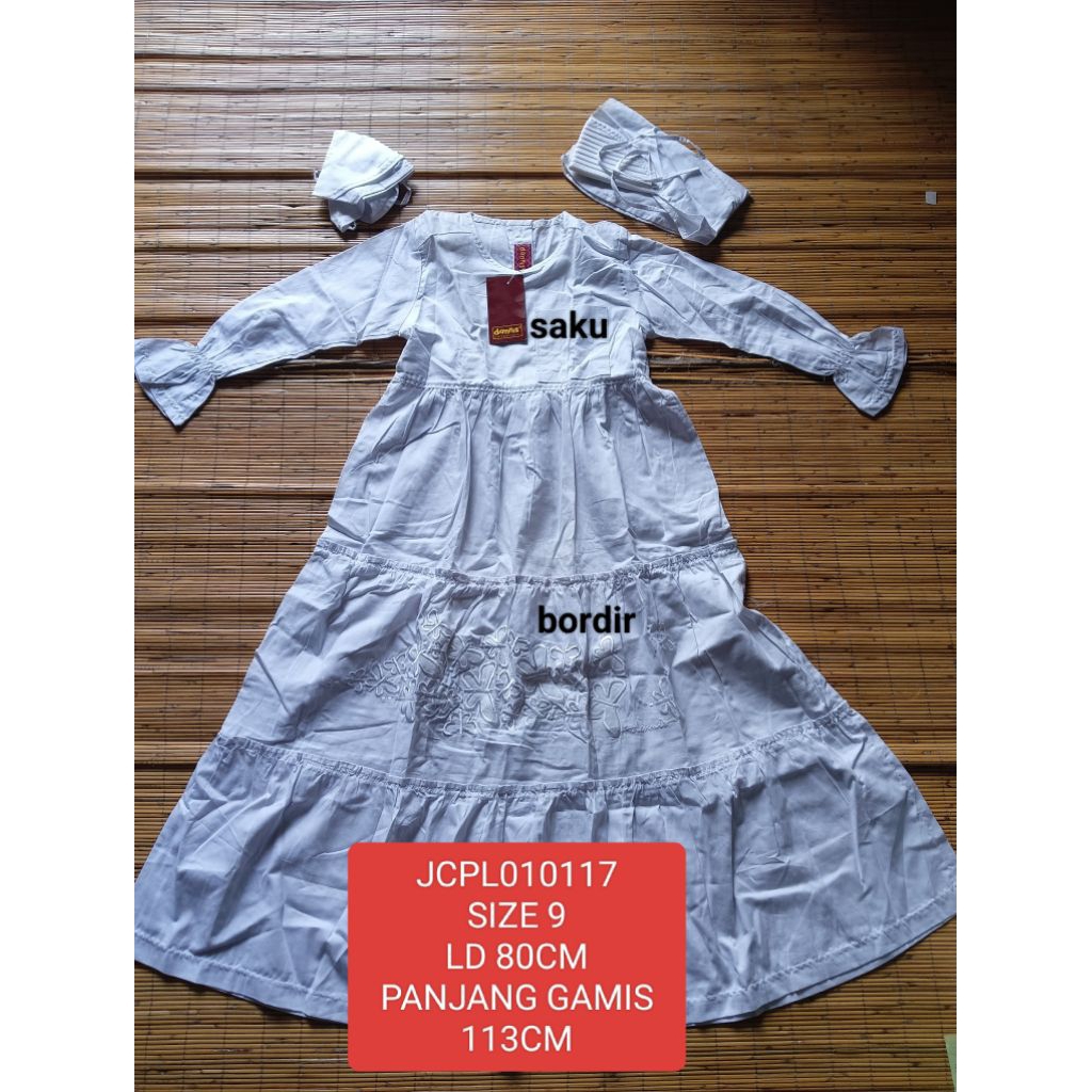 [CUCI GUDANG]Abaya Gamis Ikhrom Putih Anak Perempuan  Dannis Collection