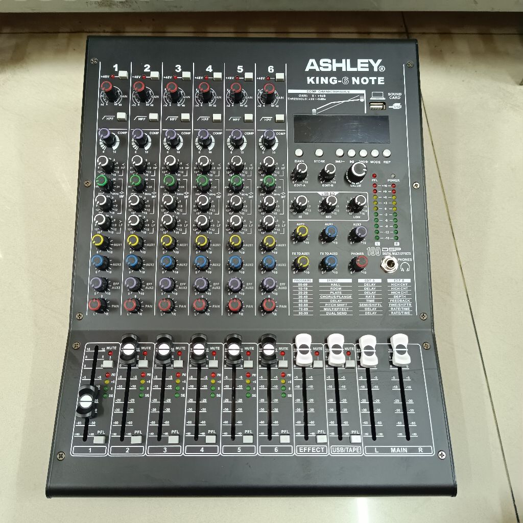 Mixer Ashley King note 6 Original Mixer Audio 6 channel Ashley King 6 Note Original