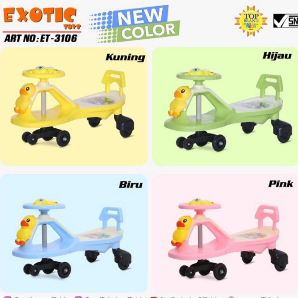Swing Car Exotic ET-3106 / Mainan Mobilan Anak