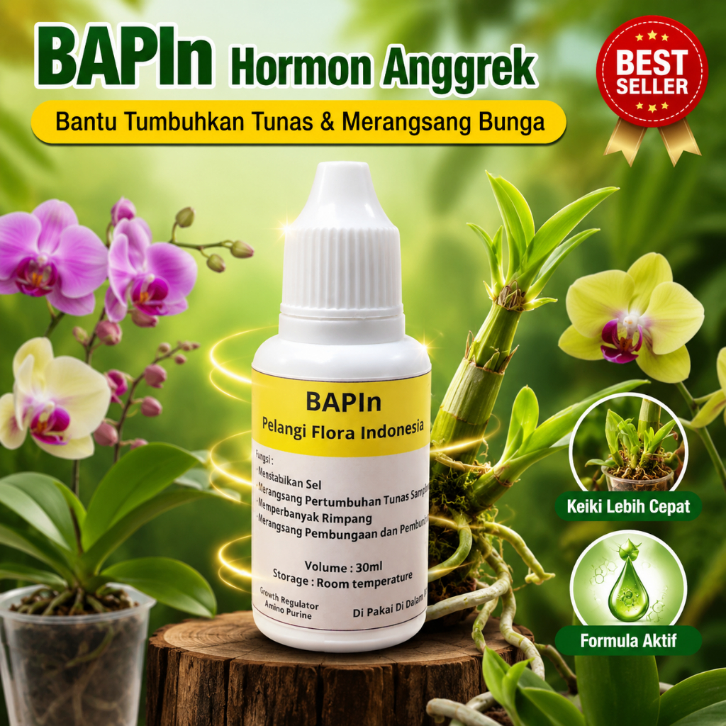BAPIn Hormon Anggrek Perangsang Tunas & Bunga | Obat Keiki Anggrek | Hormon 6-BAP Untuk Anggrek Cepa