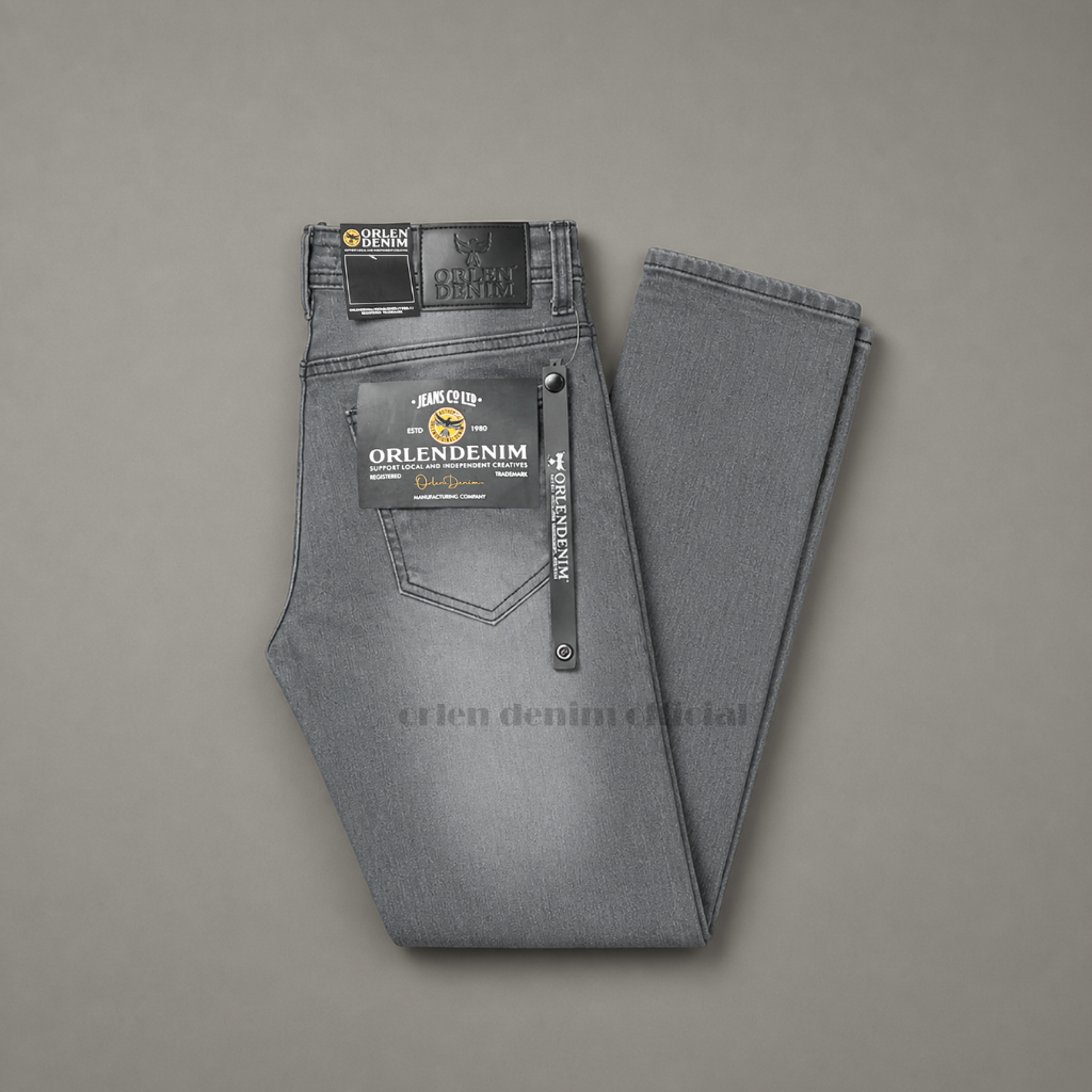 Orlen Denim - Celana Jeans Pria Panjang Stretch Denim New Original Grey Wash