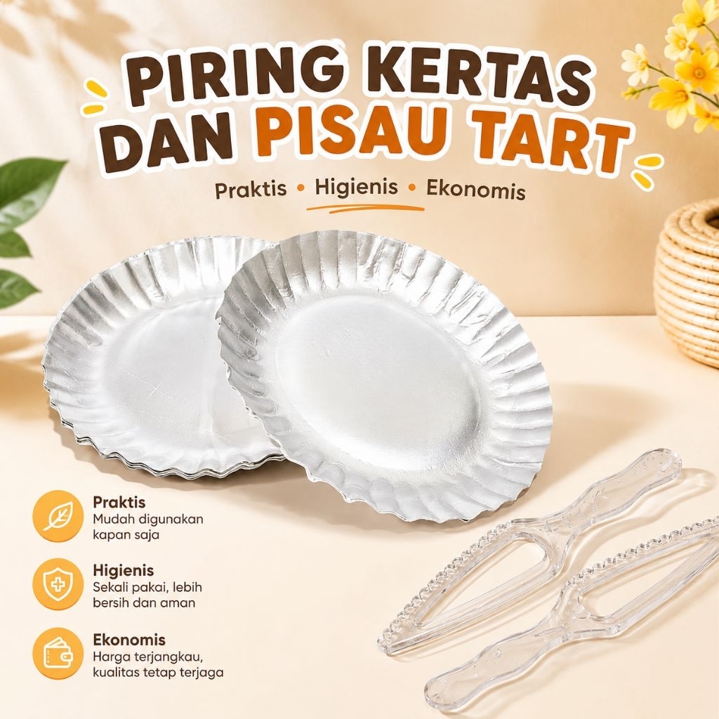 piring kertas kue silver alas tart cake kecil potong ulang tahun peresmian lepek tumpeng hajatan ult