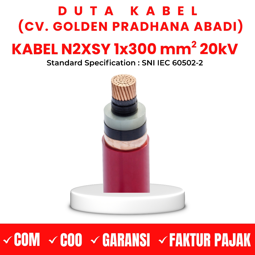 Kabel N2XSY 1x300 mm2 20kV SUPREME / KABELMETAL (KMI) /1x300mm2/1 x 300 mm2 mm - Kabel Medium Voltag