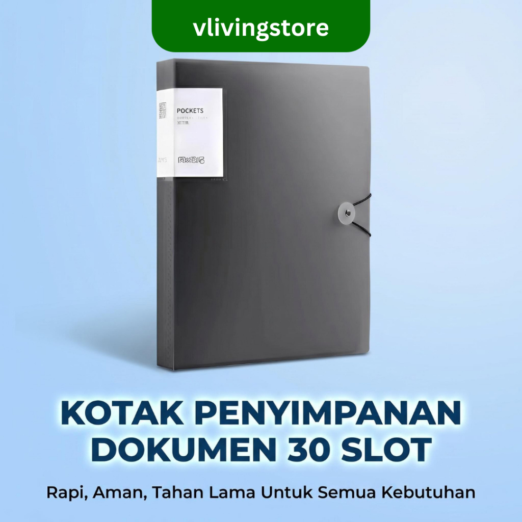 Map Dokumen A4 Expanding File  30 Pocket | Folder Arsip PP Tebal Premium | Map Surat & Dokumen Kanto