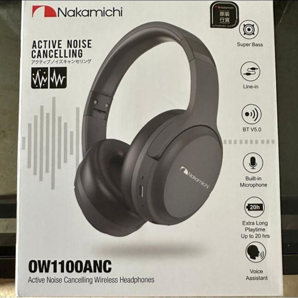 Nakamichi OW1100ANC Active Noise Cancelling Wireless Headphone