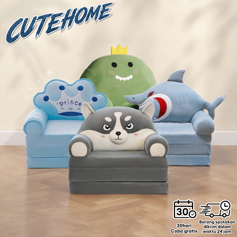 CUTEHOME Sofa Lipat Anak Kursi Santai Tidur Lucu Pola Kartun