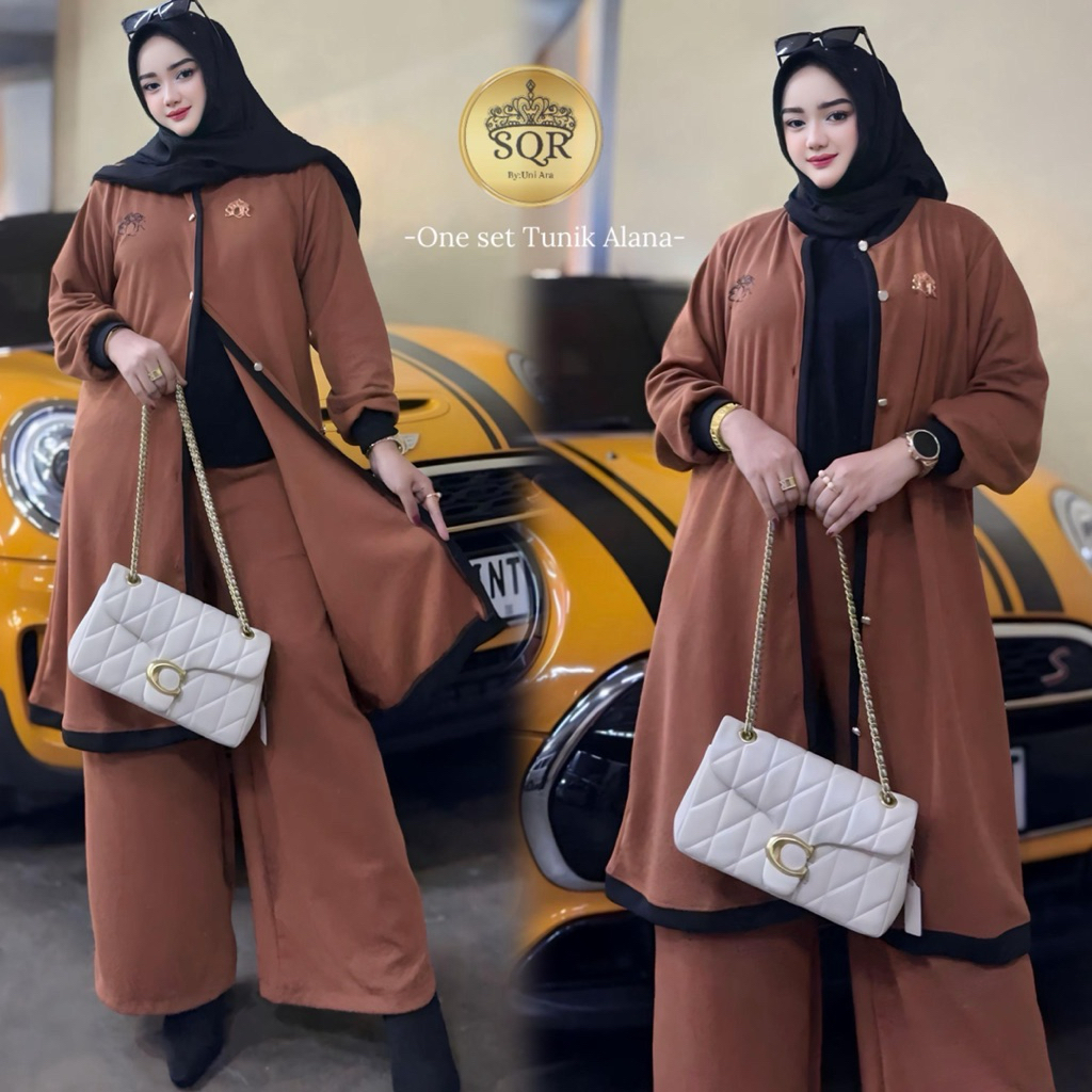 Setcel Tunik (ALANA ) Setcel Tunik Premium || Setcel Wanita Kekinian