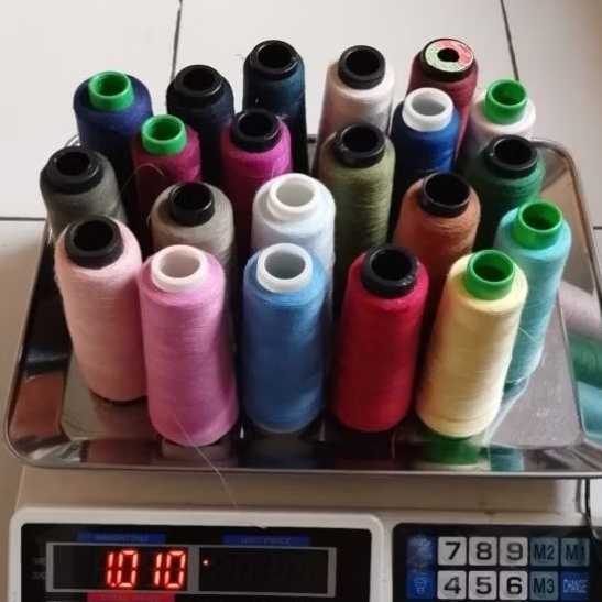 benang jahit kiloan benang jahit 40/2  warna random