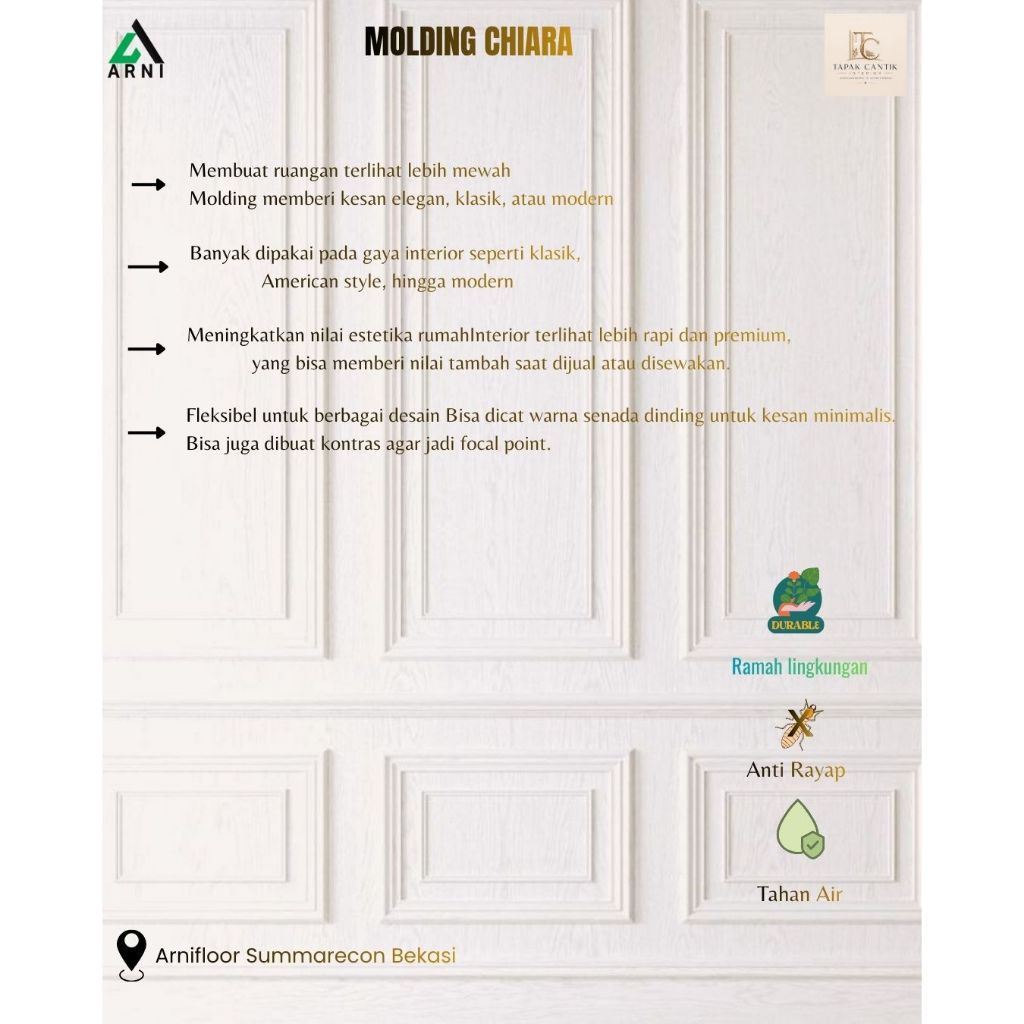 LIS MOULDING CHIARA DEKORASI DINDING AESTETIC