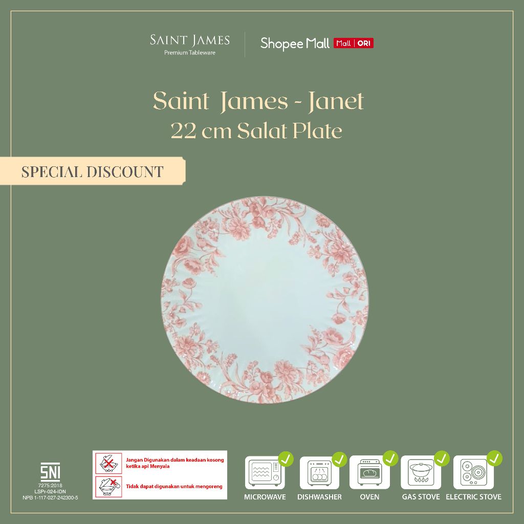Saint James 21 cm salat plate new plute Janet