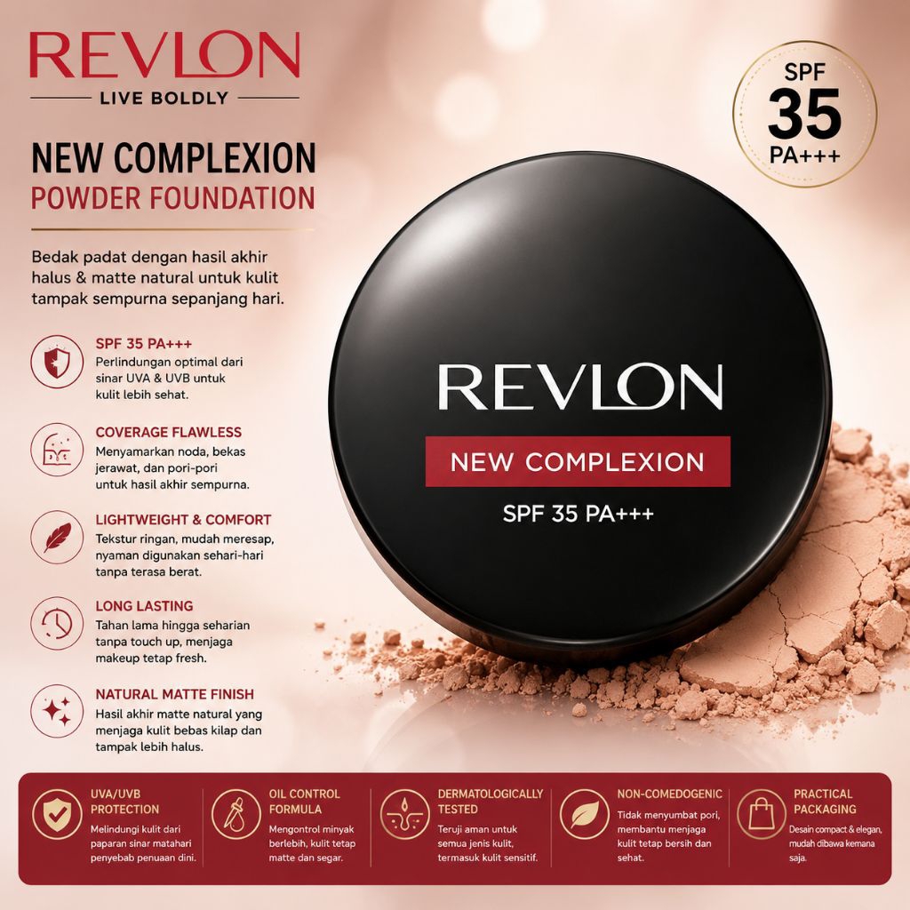 Revlon New Complexion Two Way Foundation / Bedak Padat Compact Revlon