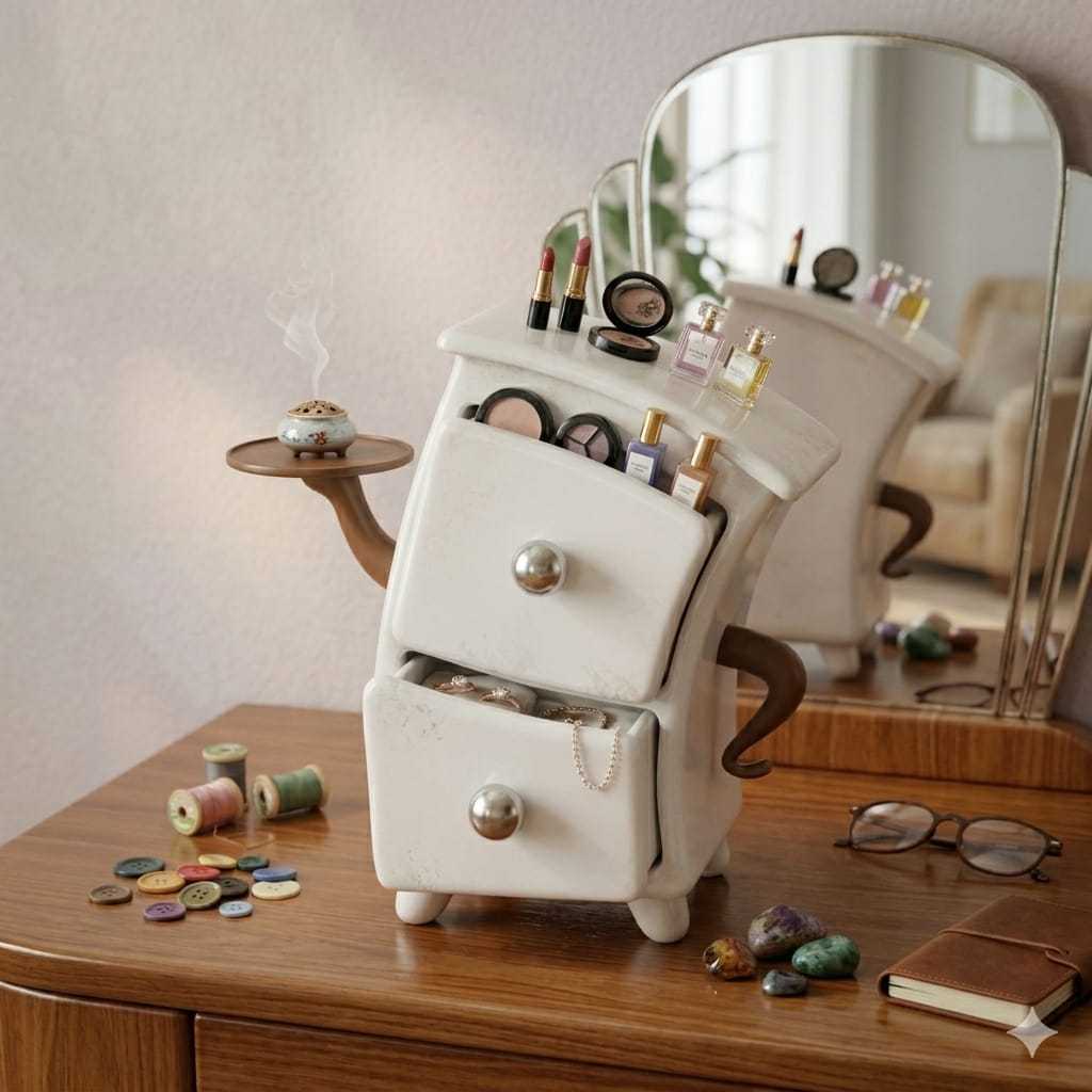 Kotak Kecil Penyimpanan Serbaguna Lucu Minimalis Rak Dekorasi Laci Aesthetic Rak Skincare Tempat Mak